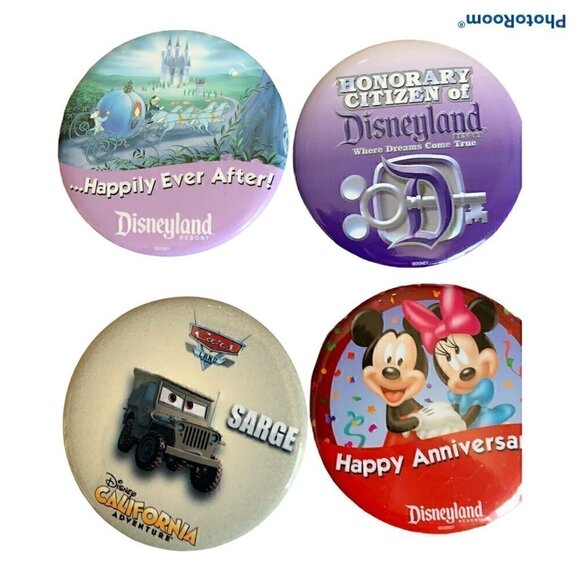 3” Disney Pin Buttons Lot Of 11 - Picture 3 of 6